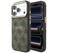 CG MOBILE Guess Étui gaufré 4G Classic compatible avec MagSafe pour iPhone 18 Pro Max / 17 Pro Max (marron)