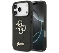 CG MOBILE Guess Fixed Glitter Grande coque 4G pour iPhone 18 Pro/iPhone 17 Pro (noir)