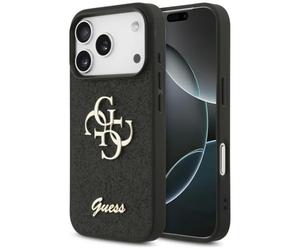 CG MOBILE Guess Fixed Glitter Grande coque 4G pour iPhone 18 Pro/iPhone 17 Pro (noir)