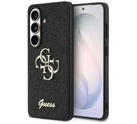 CG MOBILE Guess Fixed Glitter Large 4G Cadre en métal Coque pour Samsung Galaxy S26 (Noir)