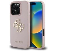 Étui Guess Grained Big 4G Logo Small Classic Logo pour iPhone 16 Pro Max rose