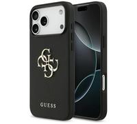 CG Mobile Coque Guess Grained Grand 4G & Classic Logo pour iPhone 17 Pro Max Noir