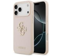 CG MOBILE Guess Grained Grande coque avec logo classique 4G pour iPhone 17 Pro Max (rose)