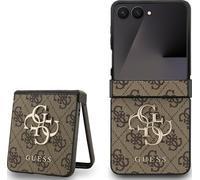 CG Mobile Coque Guess Grande avec logo Classique 4G pour Samsung Galaxy Z Flip7 Marron
