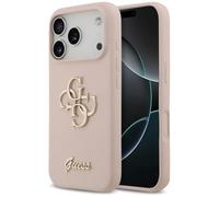 CG MOBILE Guess - Grande coque en silicone 4G Script pour iPhone 17 Pro (rose)