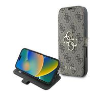 CG Mobile Guess GUBKP16S4GMGBR Étui pour iPhone 16 6,1" Marron Book 4G Metal Logo