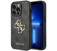 CG MOBILE Guess GUHCP15L4GMGGR Coque pour iPhone 15 Pro 6,1" Gris Coque Rigide 4G Big Metal Logo