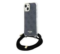 CG MOBILE Guess GUHCP15SHC4SEK Coque pour iPhone 15/14 / 13 6,1" Noir Rigide Cordon Bandoulière 4G Impression