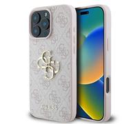 CG Mobile Coque rigide GUHCP16L4GMGPI GUESS pour iPhone 16 Pro 6,3" Rose Big Logo 4G