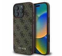 CG Mobile Guess GUHCP16LG4GFBR Coque Rigide pour iPhone 16 Pro 6,3" Marron 4G Classic