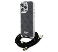CG Mobile Guess GUHCP16LHC4SEK Coque de Protection pour iPhone 16 Pro 6,3" Noir Cordon imprimé 4G
