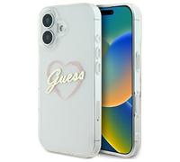 CG Mobile Guess GUHCP16MHCHGSPT Coque Rigide Transparente pour iPhone 16 Plus 6,7" Motif cœur IML