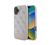 CG Mobile Guess GUHCP16SG4GLPI Coque Rigide pour iPhone 16 6,1" Rose 4G Bottom Stripe