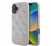 CG Mobile Guess GUHCP16SG4GLPI Coque Rigide pour iPhone 16 6,1" Rose 4G Bottom Stripe