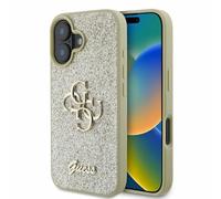 CG Mobile Coque rigide Guess GUHCP16SHG4SGD pour iPhone 16 6,1" Or fixé paillettes Big 4G