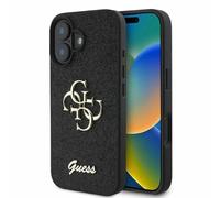 CG Mobile Coque pour iPhone 16 6,1" Guess GUHCP16SHG4SGK Noir Rigide Paillettes Big 4G