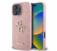 CG Mobile Guess GUHCP16XHG4SGP Coque pour iPhone 16 Pro Max 6,9" Rose Rigide Fixé Paillettes Big 4G