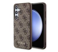CG MOBILE Guess GUHCS24SG4GFBR Coque rigide pour S24 S921 Marron 4G Metal Gold Logo