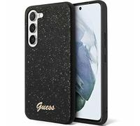 CG MOBILE Guess GUHCS24SHGGSHK Coque pour S24 S921 Coque Rigide Glitter Script Noir
