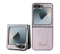 Guess 4G Paillettes Script Étui pour Samsung Galaxy Z Flip 6 Rose -