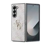 CG Mobile Guess GUHCZFD64GMGPI Étui pour Z Fold6 F956 en Cuir Rose 4G Metal Logo