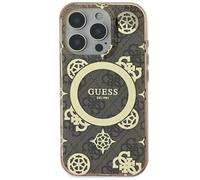CG Mobile Guess GUHMP16LH4PYEEW Coque Rigide pour iPhone 16 Pro 6,3" Marron IML Pivoine sur Fond 4G