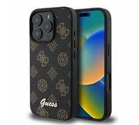 CG Mobile Guess GUHMP16LPGPYSK Coque Rigide pour iPhone 16 Pro 6,3" Noir Script Pivoine