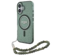 CG Mobile Coque GUHMP16MHGCRELSA Rigide IML Glitter avec sangle perle pour iPhone 16 Plus 6,7" Vert