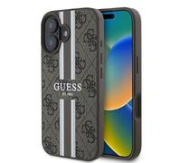 CG Mobile Guess GUHMP16MP4RPSW Coque Rigide pour iPhone 16 Plus 6,7" Marron Rayures imprimées 4G