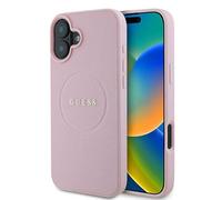 CG Mobile Guess GUHMP16MPGHSMMP Coque Rigide pour iPhone 16 Plus 6,7" Rose Anneau grainé
