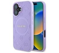CG Mobile Guess GUHMP16MPSAPSMEU Coque pour iPhone 16 Plus 6,7" Violet Saffiano Peony Classic Logo
