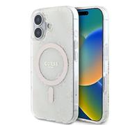 CG Mobile Guess GUHMP16SH4DTEH Coque pour iPhone 16 6,1" Blanc Coque Rigide IML 4G Fond