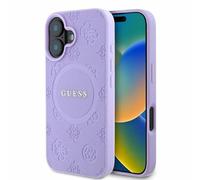 Guess pour iPhone 16 6.1 violet étui rigide Saffiano Peony Classic Logo MagSafe