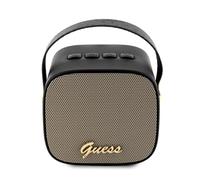 CG MOBILE Guess Haut-Parleur sans Fil avec poignée en Cuir PU 4G Script Logo, Bluetooth Version 5.3, 4 Heures de Lecture, Son de qualité Studio (Noir)