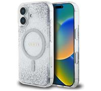 CG Mobile Guess HC Coque de Protection en résine pour iPhone 16 Compatible avec MagSafe Argent