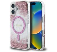 CG MOBILE Guess HC Coque de protection en résine pour iPhone 16 compatible avec MagSafe Rose