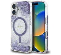 CG Mobile Guess HC Coque de Protection en résine pour iPhone 16 Compatible avec MagSafe Violet