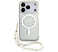 CG Mobile Guess IML Bracelet à Paillettes Compatible avec MagSafe pour iPhone 17 Pro (Transparent)