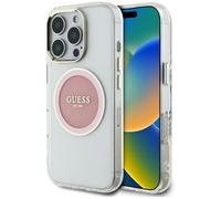 Guess IML Metal Colored Circle Classic Logo MagSafe Apple iPhone 16 Pro rose