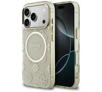 CG MOBILE Guess IML Peony Dot Compatible avec Coque MagSafe pour iPhone 17 Pro (Beige)
