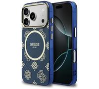 CG MOBILE Guess IML Peony Dot Compatible avec Coque MagSafe pour iPhone 17 Pro (Bleu)