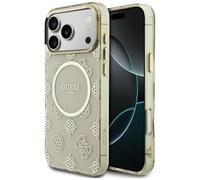 CG MOBILE Guess IML Peony Dot Compatible avec Coque MagSafe pour iPhone 17 Pro Max (Beige)