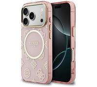 CG MOBILE Guess IML Peony Dot Compatible avec Coque MagSafe pour iPhone 17 Pro (Rose)