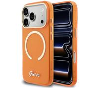 CG MOBILE Guess IML Script Metal Coque compatible avec MagSafe pour iPhone 17 Pro Max (orange)