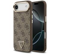CG MOBILE Guess - Logo triangle 4G compatible avec MagSafe - Coque pour iPhone 17 Air (marron/doré)