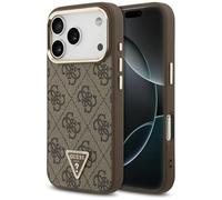 CG Mobile Coque Guess Logo Triangle 4G compatible avec MagSafe iPhone 17 Pro marron/doré