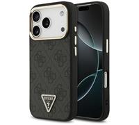 CG Mobile Coque Guess 4G Triangle Logo Compatible MagSafe pour iPhone 17 Pro Noir/Doré