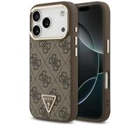 CG MOBILE Guess Logo triangulaire 4G compatible avec coque MagSafe pour iPhone 18 Pro / 17 Pro (marron)