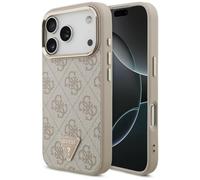 CG MOBILE Guess Logo triangulaire 4G compatible avec coque MagSafe pour iPhone 18 Pro / 17 Pro (rose/doré)