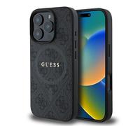 CG MOBILE Guess Magsafe Coque Rigide en polyuréthane 4G avec Logo Classique pour iPhone 16 Pro Noir